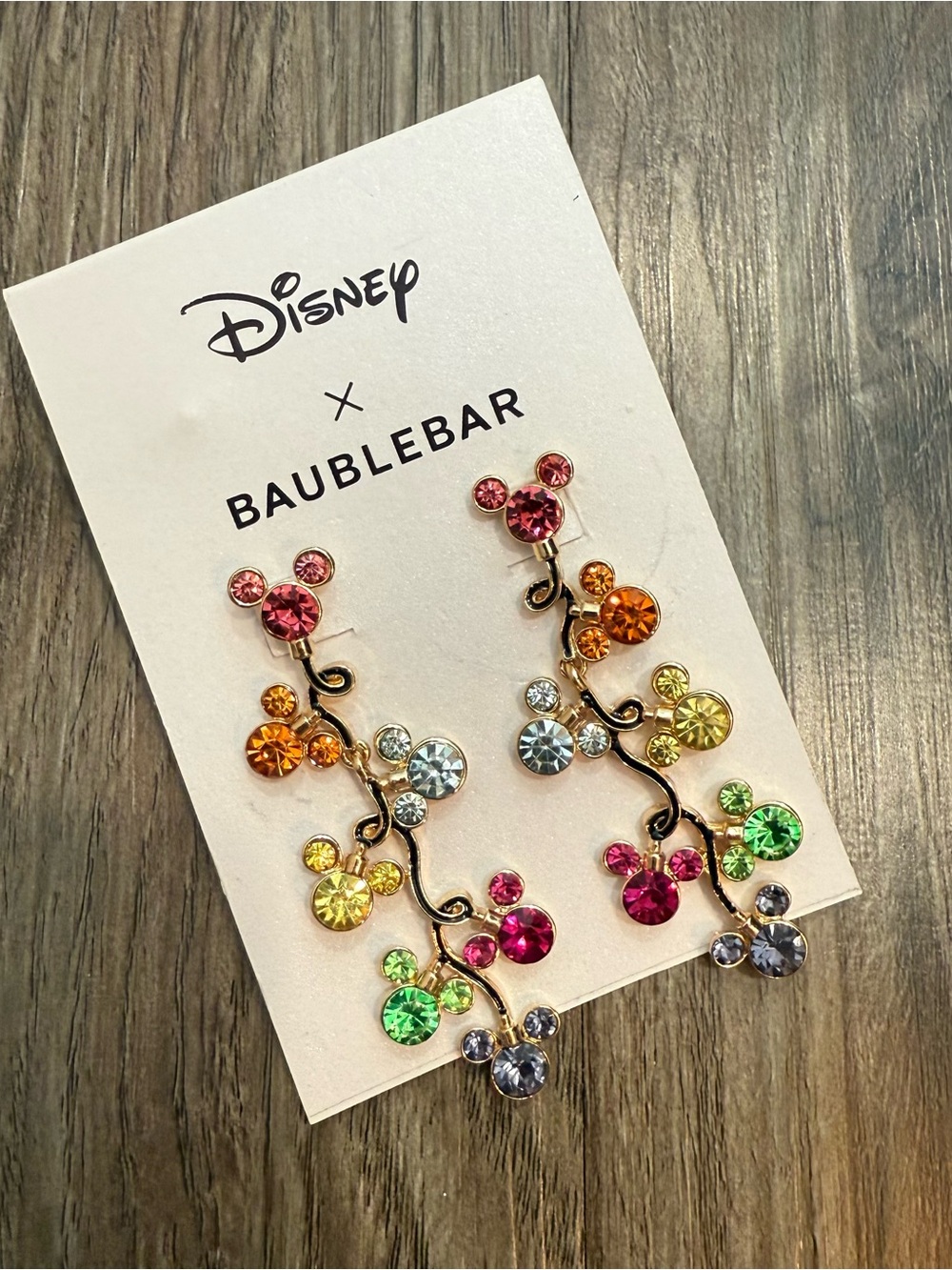 Disney x BaubleBar Mickey Mouse Rainbow Christmas Lights Drop Earrings